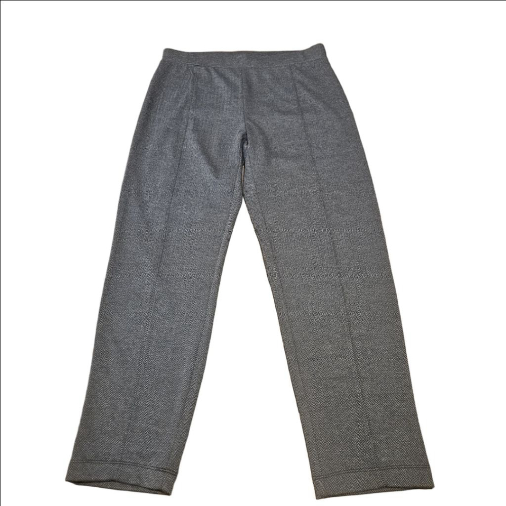 Women's Talbots Petite Gray Black Herringbone Pull-on Trousers SP